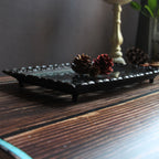 Lace Metal Tray With Glass Top