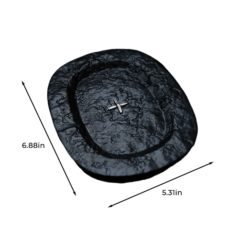 Black Silver-plated Ceramic Tray