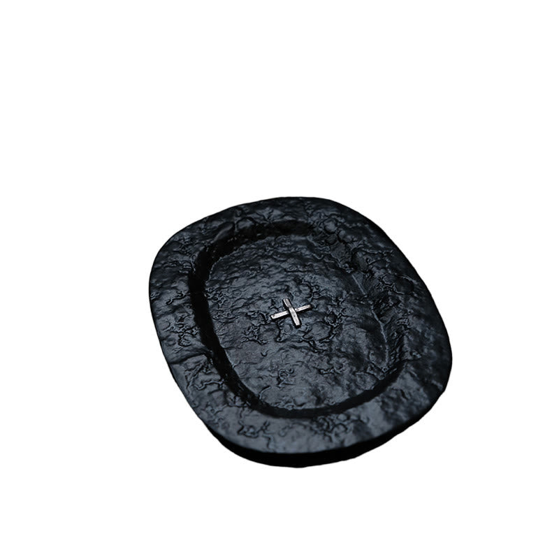 Black Silver-plated Ceramic Tray