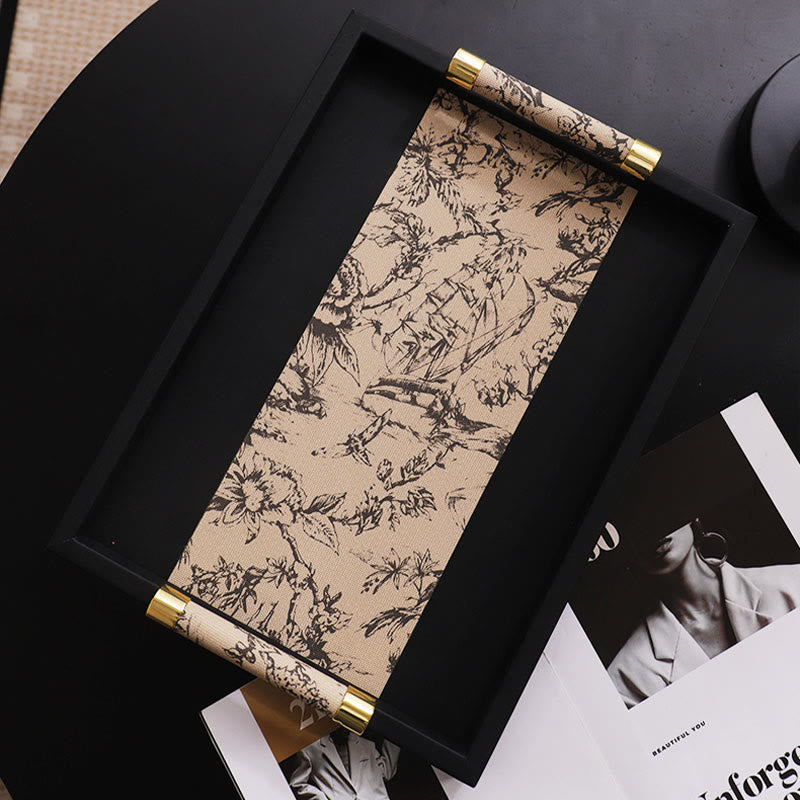 Vintage Printed Leather Tray