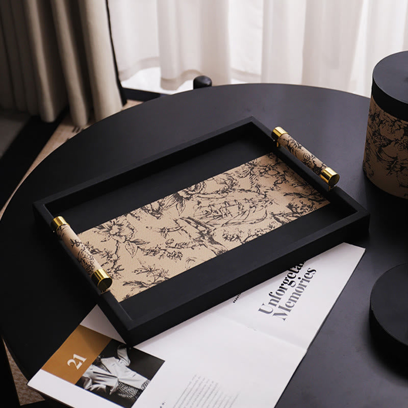 Vintage Printed Leather Tray