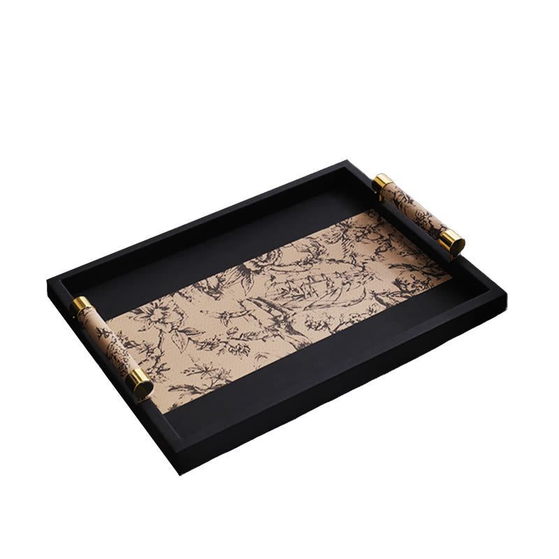 Vintage Printed Leather Tray