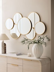 Gold Round Cluster Mirror