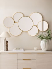 Gold Round Cluster Mirror