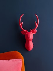 Pink Stag Head Wall Plaque