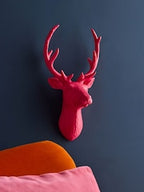 Pink Stag Head Wall Plaque