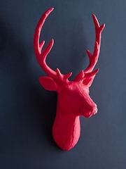 Pink Stag Head Wall Plaque