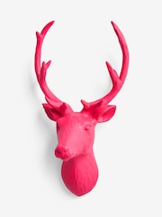 Pink Stag Head Wall Plaque