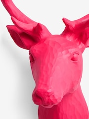 Pink Stag Head Wall Plaque