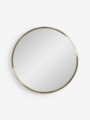Gold Rib Round Bathroom Wall Mirror