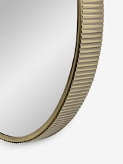 Gold Rib Round Bathroom Wall Mirror