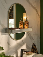 Gold Rib Shelf Bathroom Wall Mirror