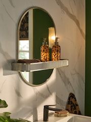 Gold Rib Shelf Bathroom Wall Mirror
