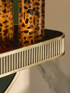 Gold Rib Shelf Bathroom Wall Mirror