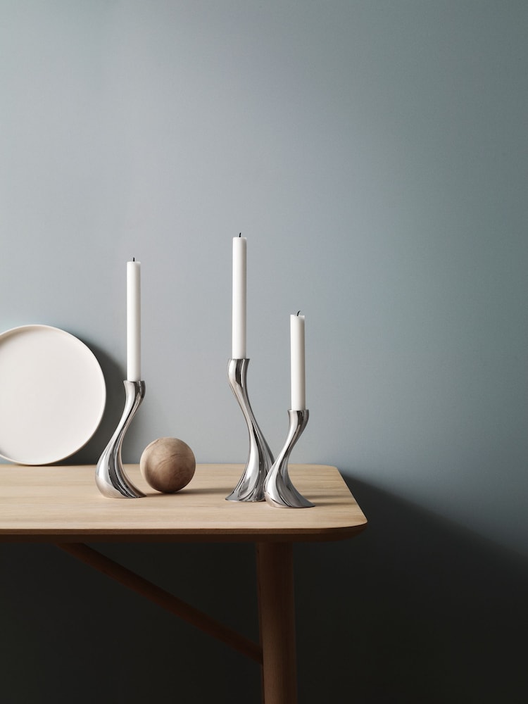 Georg Jensen Set of 3 Cobra Candle Holders