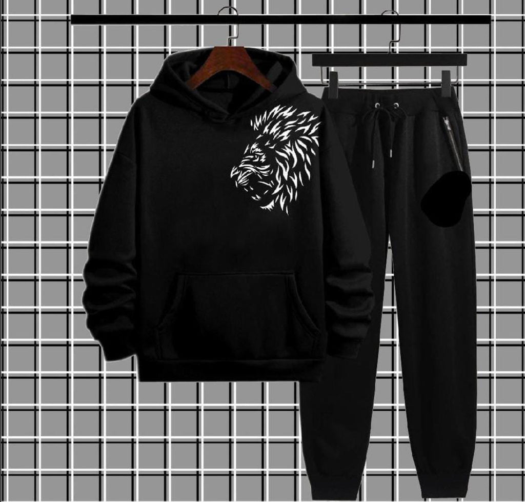 Loin PRINTED Winter Casual Printed Hoodie + Trouser Track suts