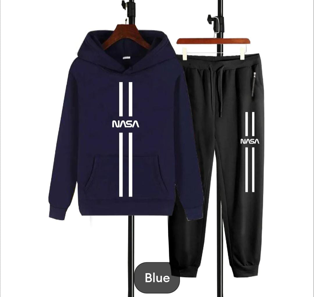 NASA PRINTED Winter Casual Printed Hoodie + Trouser Track suts